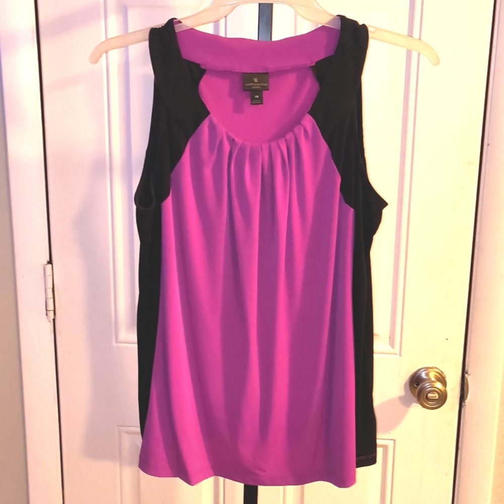 Worthington Pretty Fuchsia Silky Stretch Jersey Top 1X Excellent